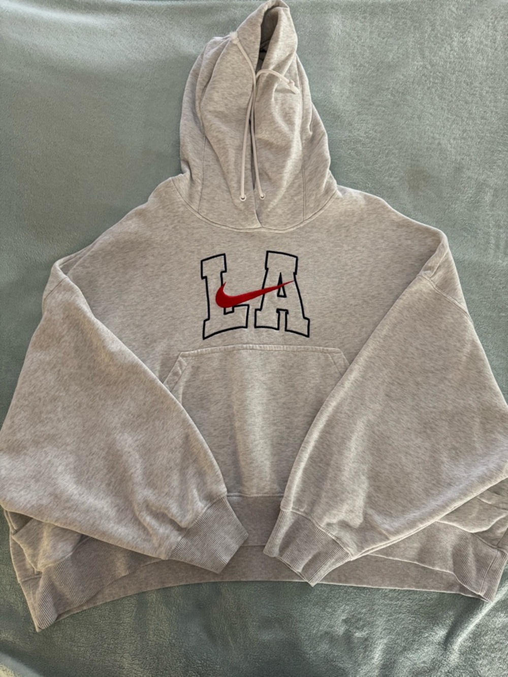 Women’s Nike Phoenix Over-Oversized Light Gray LA Hoodie Size XL